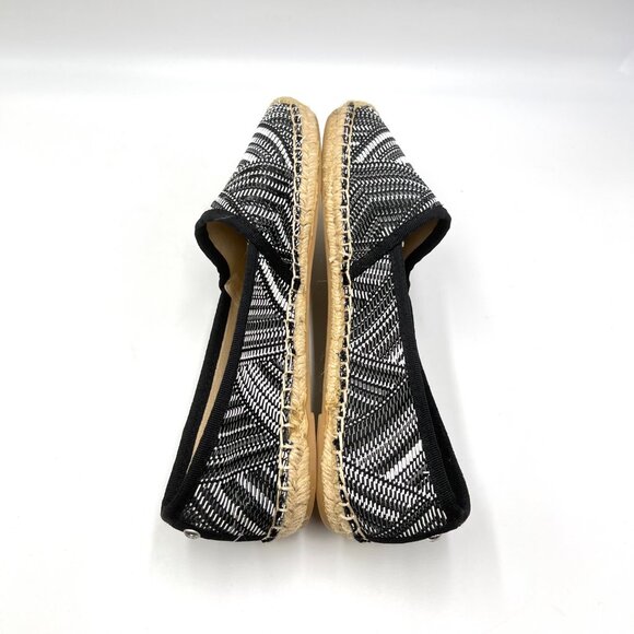 Sam Edelman Size 8 Lynn Black White Geometric Chevron Print Loafers Flats Shoes - Picture 7 of 12